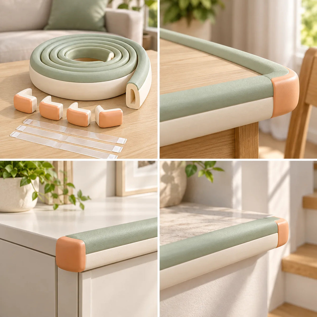 Table Edge Cushion Roll — in use